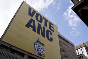 Devant le QG de l'ANC à Johannesburg. Photo : Juliette Robert/Youpress