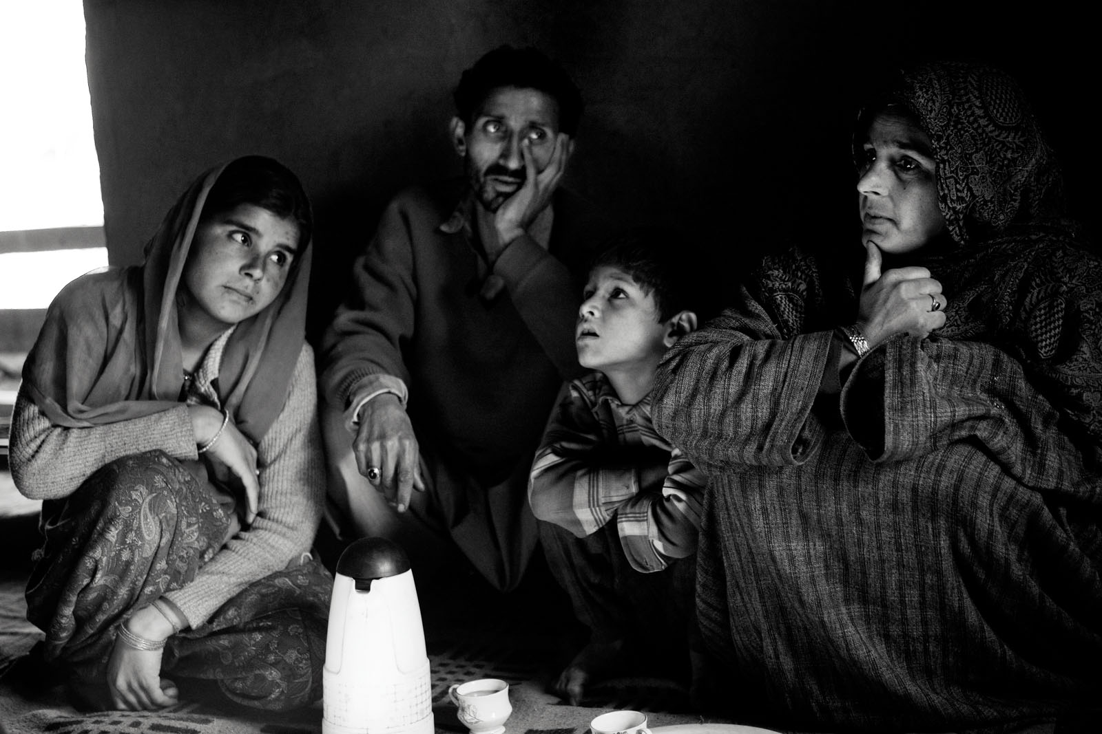 A family and neighbour in Shaladrjan Nowshera, north Kashmir